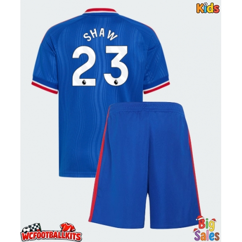 Manchester United Luke Shaw #23 Replica Away Stadium Kit for Kids 2026-27 Short Sleeve (+ pants)